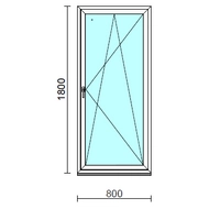 Bukó-nyíló ablak.   80x180 cm (Rendelhető méretek: szélesség 75- 84 cm, magasság 175-180 cm.) Deluxe A85 profilból