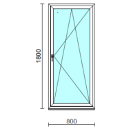 Bukó-nyíló ablak.   80x180 cm (Rendelhető méretek: szélesség 75- 84 cm, magasság 175-180 cm.)  New Balance 85 profilból