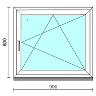 Bukó-nyíló ablak.   90x 80 cm (Rendelhető méretek: szélesség 85- 94 cm, magasság 75- 84 cm.)   Green 76 profilból
