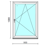 Bukó-nyíló ablak.   90x130 cm (Rendelhető méretek: szélesség 85- 94 cm, magasság 125-134 cm.) Deluxe A85 profilból