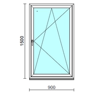 Bukó-nyíló ablak.   90x150 cm (Rendelhető méretek: szélesség 85- 94 cm, magasság 145-154 cm.) Deluxe A85 profilból