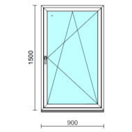 Bukó-nyíló ablak.   90x150 cm (Rendelhető méretek: szélesség 85- 94 cm, magasság 145-154 cm.)  New Balance 85 profilból