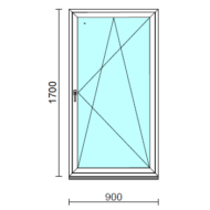 Bukó-nyíló ablak.   90x170 cm (Rendelhető méretek: szélesség 85- 94 cm, magasság 165-174 cm.)  New Balance 85 profilból