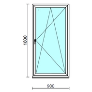 Bukó-nyíló ablak.   90x180 cm (Rendelhető méretek: szélesség 85- 94 cm, magasság 175-180 cm.)  New Balance 85 profilból