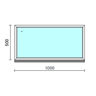 Fix ablak.  100x 50 cm (Rendelhető méretek: szélesség 95-104 cm, magasság 50-54 cm.) Deluxe A85 profilból