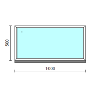Fix ablak.  100x 50 cm (Rendelhető méretek: szélesség 95-104 cm, magasság 50-54 cm.)   Optima 76 profilból