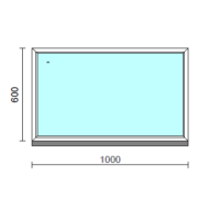 Fix ablak.  100x 60 cm (Rendelhető méretek: szélesség 95-104 cm, magasság 55-64 cm.)   Optima 76 profilból