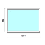 Fix ablak.  100x 70 cm (Rendelhető méretek: szélesség 95-104 cm, magasság 65-74 cm.) Deluxe A85 profilból