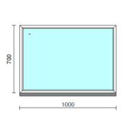 Fix ablak.  100x 70 cm (Rendelhető méretek: szélesség 95-104 cm, magasság 65-74 cm.)   Optima 76 profilból