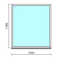 Fix ablak.  100x110 cm (Rendelhető méretek: szélesség 95-104 cm, magasság 105-114 cm.)   Green 76 profilból