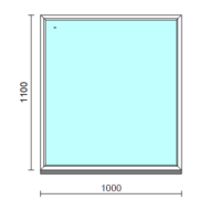 Fix ablak.  100x110 cm (Rendelhető méretek: szélesség 95-104 cm, magasság 105-114 cm.)  New Balance 85 profilból