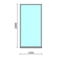 Fix ablak.  100x200 cm (Rendelhető méretek: szélesség 95-104 cm, magasság 195-204 cm.)   Optima 76 profilból