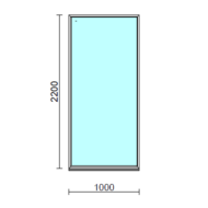 Fix ablak.  100x220 cm (Rendelhető méretek: szélesség 95-104 cm, magasság 215-224 cm.)   Optima 76 profilból