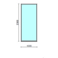 Fix ablak.  100x230 cm (Rendelhető méretek: szélesség 95-104 cm, magasság 225-234 cm.)   Green 76 profilból