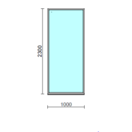 Fix ablak.  100x230 cm (Rendelhető méretek: szélesség 95-104 cm, magasság 225-234 cm.)   Optima 76 profilból