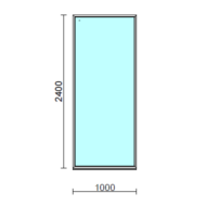 Fix ablak.  100x240 cm (Rendelhető méretek: szélesség 95-104 cm, magasság 235-240 cm.)   Optima 76 profilból