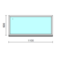 Fix ablak.  110x 50 cm (Rendelhető méretek: szélesség 105-114 cm, magasság 50-54 cm.)   Optima 76 profilból