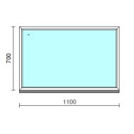 Fix ablak.  110x 70 cm (Rendelhető méretek: szélesség 105-114 cm, magasság 65-74 cm.) Deluxe A85 profilból