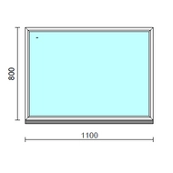 Fix ablak.  110x 80 cm (Rendelhető méretek: szélesség 105-114 cm, magasság 75-84 cm.) Deluxe A85 profilból