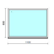 Fix ablak.  110x 80 cm (Rendelhető méretek: szélesség 105-114 cm, magasság 75-84 cm.)   Optima 76 profilból