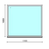 Fix ablak.  110x100 cm (Rendelhető méretek: szélesség 105-114 cm, magasság 95-104 cm.)   Green 76 profilból