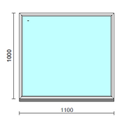 Fix ablak.  110x100 cm (Rendelhető méretek: szélesség 105-114 cm, magasság 95-104 cm.) Deluxe A85 profilból