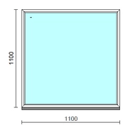 Fix ablak.  110x110 cm (Rendelhető méretek: szélesség 105-114 cm, magasság 105-114 cm.)  New Balance 85 profilból