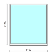 Fix ablak.  110x120 cm (Rendelhető méretek: szélesség 105-114 cm, magasság 115-124 cm.)   Green 76 profilból