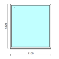 Fix ablak.  110x120 cm (Rendelhető méretek: szélesség 105-114 cm, magasság 115-124 cm.)   Optima 76 profilból