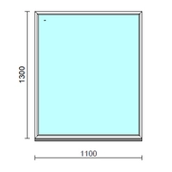 Fix ablak.  110x130 cm (Rendelhető méretek: szélesség 105-114 cm, magasság 125-134 cm.) Deluxe A85 profilból