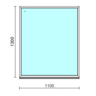Fix ablak.  110x130 cm (Rendelhető méretek: szélesség 105-114 cm, magasság 125-134 cm.)   Optima 76 profilból