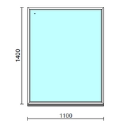 Fix ablak.  110x140 cm (Rendelhető méretek: szélesség 105-114 cm, magasság 135-144 cm.)   Green 76 profilból