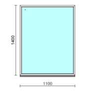 Fix ablak.  110x140 cm (Rendelhető méretek: szélesség 105-114 cm, magasság 135-144 cm.)   Optima 76 profilból
