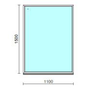 Fix ablak.  110x150 cm (Rendelhető méretek: szélesség 105-114 cm, magasság 145-154 cm.)   Optima 76 profilból