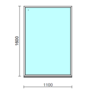 Fix ablak.  110x160 cm (Rendelhető méretek: szélesség 105-114 cm, magasság 155-164 cm.)   Green 76 profilból