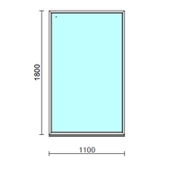 Fix ablak.  110x180 cm (Rendelhető méretek: szélesség 105-114 cm, magasság 175-184 cm.)   Green 76 profilból