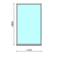 Fix ablak.  110x180 cm (Rendelhető méretek: szélesség 105-114 cm, magasság 175-184 cm.)   Optima 76 profilból
