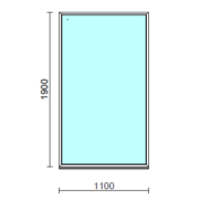Fix ablak.  110x190 cm (Rendelhető méretek: szélesség 105-114 cm, magasság 185-194 cm.)   Green 76 profilból