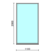 Fix ablak.  110x200 cm (Rendelhető méretek: szélesség 105-114 cm, magasság 195-204 cm.)  New Balance 85 profilból