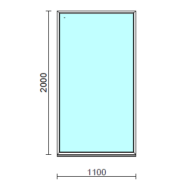 Fix ablak.  110x200 cm (Rendelhető méretek: szélesség 105-114 cm, magasság 195-204 cm.)   Optima 76 profilból