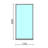 Fix ablak.  110x220 cm (Rendelhető méretek: szélesség 105-114 cm, magasság 215-224 cm.)   Green 76 profilból