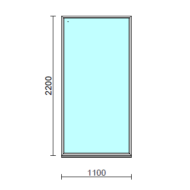 Fix ablak.  110x220 cm (Rendelhető méretek: szélesség 105-114 cm, magasság 215-224 cm.)   Optima 76 profilból