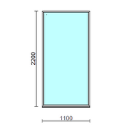Fix ablak.  110x220 cm (Rendelhető méretek: szélesség 105-114 cm, magasság 215-224 cm.)   Green 76 profilból