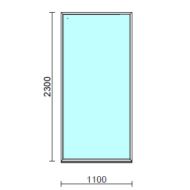 Fix ablak.  110x230 cm (Rendelhető méretek: szélesség 105-114 cm, magasság 225-234 cm.)   Green 76 profilból