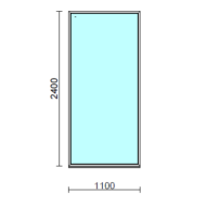 Fix ablak.  110x240 cm (Rendelhető méretek: szélesség 105-114 cm, magasság 235-240 cm.)   Green 76 profilból