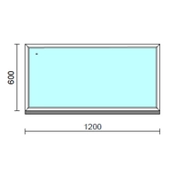 Fix ablak.  120x 60 cm (Rendelhető méretek: szélesség 115-124 cm, magasság 55-64 cm.)   Green 76 profilból