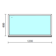 Fix ablak.  120x 60 cm (Rendelhető méretek: szélesség 115-124 cm, magasság 55-64 cm.) Deluxe A85 profilból