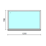 Fix ablak.  120x 70 cm (Rendelhető méretek: szélesség 115-124 cm, magasság 65-74 cm.)   Green 76 profilból