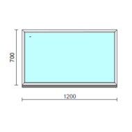 Fix ablak.  120x 70 cm (Rendelhető méretek: szélesség 115-124 cm, magasság 65-74 cm.)   Optima 76 profilból