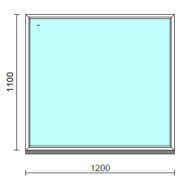 Fix ablak.  120x110 cm (Rendelhető méretek: szélesség 115-124 cm, magasság 105-114 cm.)   Optima 76 profilból